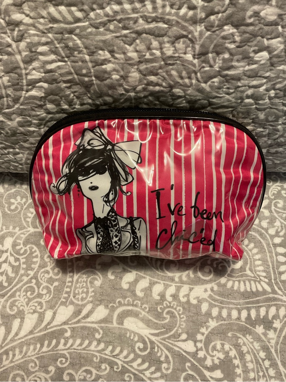 Izak Zenou Plastic Coated I’ve Been Chic’ed Zippered Bag